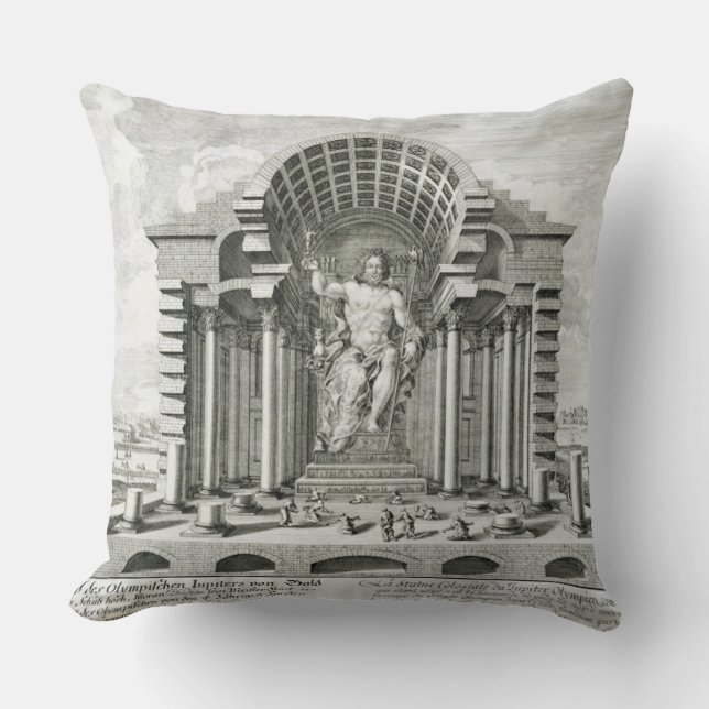 Het beeld van Olympian Zeus, gemaakt door Phidias  Kussen (Voorkant)