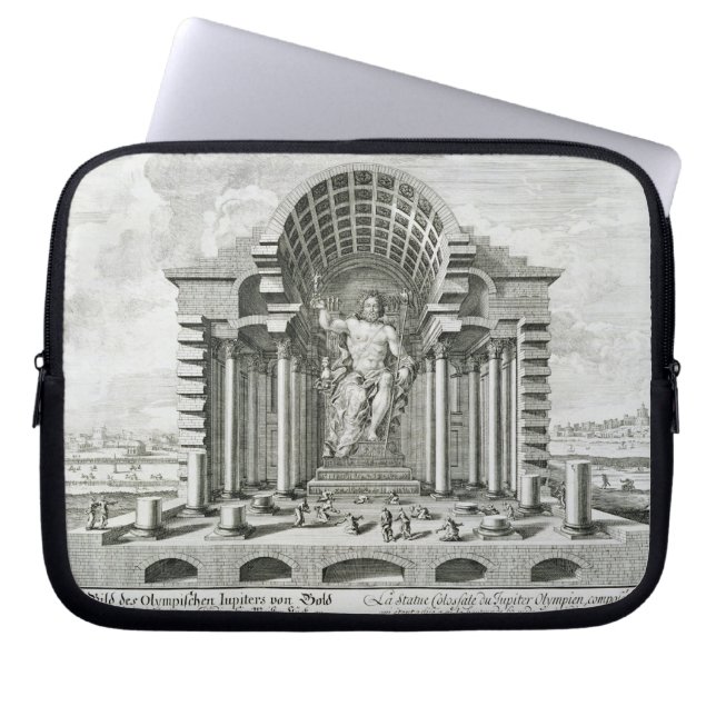 Het beeld van Olympian Zeus, gemaakt door Phidias  Laptop Sleeve (Voorkant)