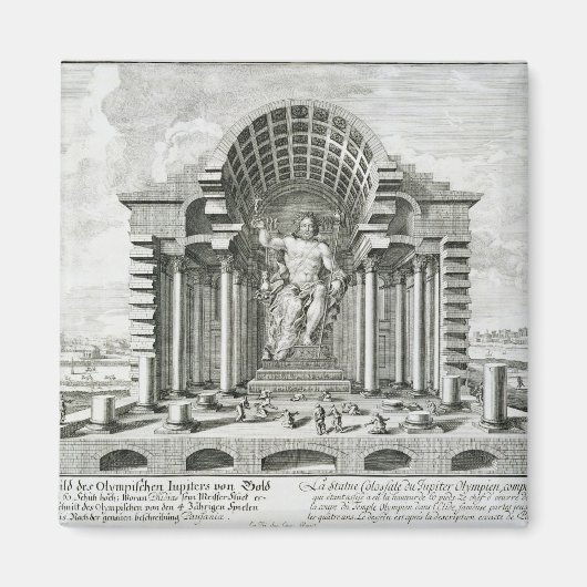 Het beeld van Olympian Zeus, gemaakt door Phidias  Magneet (Voorkant)