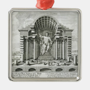 Het beeld van Olympian Zeus, gemaakt door Phidias Metalen Ornament