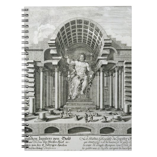 Het beeld van Olympian Zeus, gemaakt door Phidias Notitieboek (Voorkant)