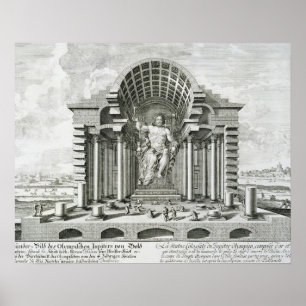 Het beeld van Olympian Zeus, gemaakt door Phidias  Poster