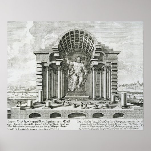 Het beeld van Olympian Zeus, gemaakt door Phidias  Poster (Voorkant)