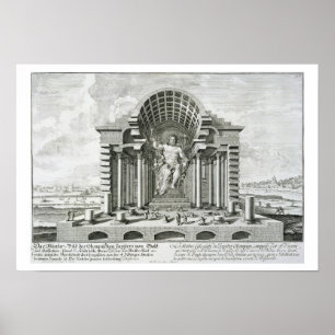 Het beeld van Olympian Zeus, gemaakt door Phidias  Poster