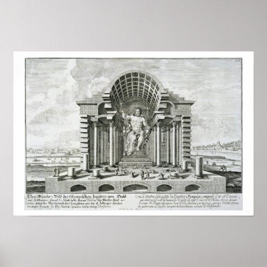Het beeld van Olympian Zeus, gemaakt door Phidias  Poster (Voorkant)