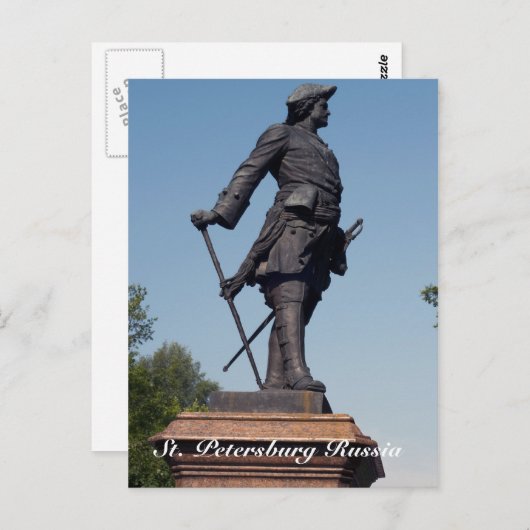 Het beeld van Peter de Grote in Sint-Petersburg Ru Briefkaart (Voorkant / Achterkant)