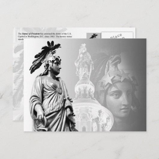 Het beeld van vrijheid, Amerikaans hoofdkwartier Briefkaart (Voorkant / Achterkant)