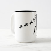 Het Beeldschriftteken van de Levenslust Tweekleurige Koffiemok (Voorkant links)