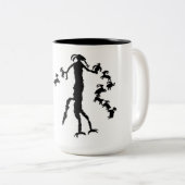 Het Beeldschriftteken van de Levenslust Tweekleurige Koffiemok (Voorkant rechts)