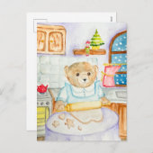 Het beer bakt peperkoek feestdagenkaart (Voorkant / Achterkant)