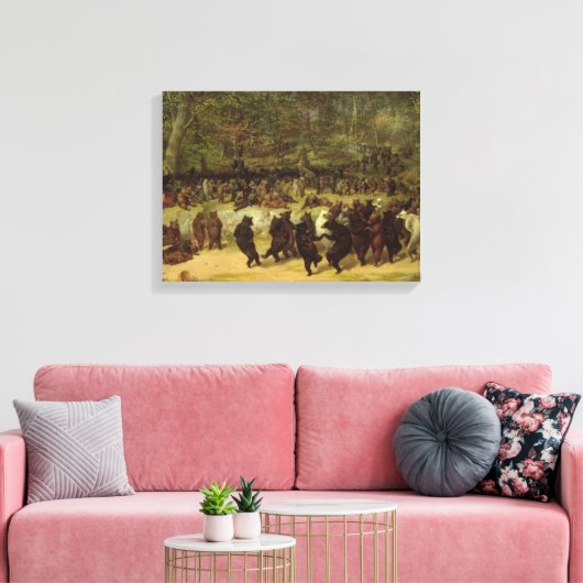 Het Beer dans schilderen - William Holbrook Beard Canvas Afdruk (Insitu (Woonkamer))