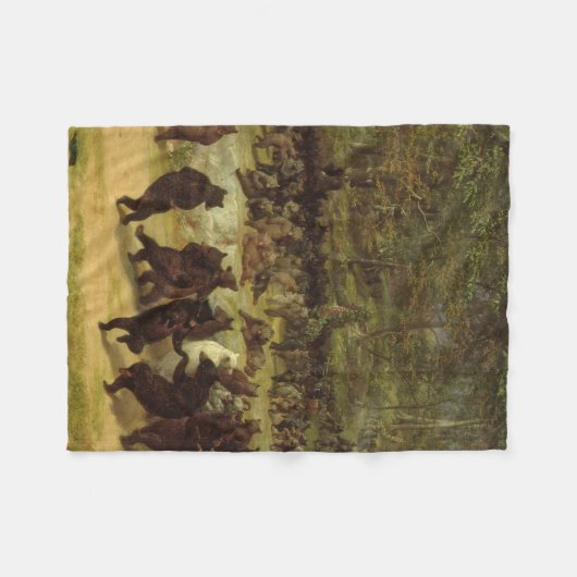 Het Beer dans schilderen - William Holbrook Beard Fleece Deken (Voorkant (Horizontaal))