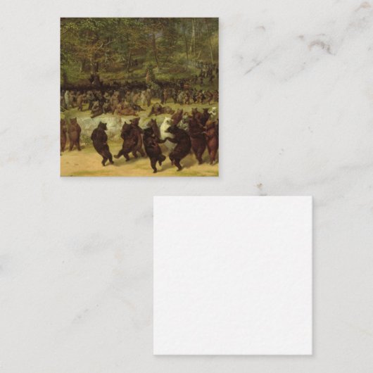 Het Beer dans schilderen - William Holbrook Beard Vierkante Visitekaartje (Voorkant / Achterkant)