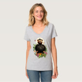 Het Beer Detective in Flowers Collage T-shirt (Voorkant volledig)