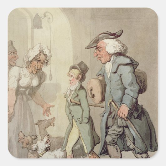 Het Beer en de Leider van het Beer Vierkante Sticker (Voorkant)