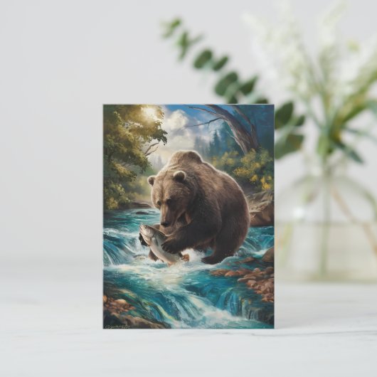 Het Beer met de goudvis Briefkaart (Staand voorkant)