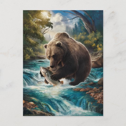 Het Beer met de goudvis Briefkaart (Voorkant)