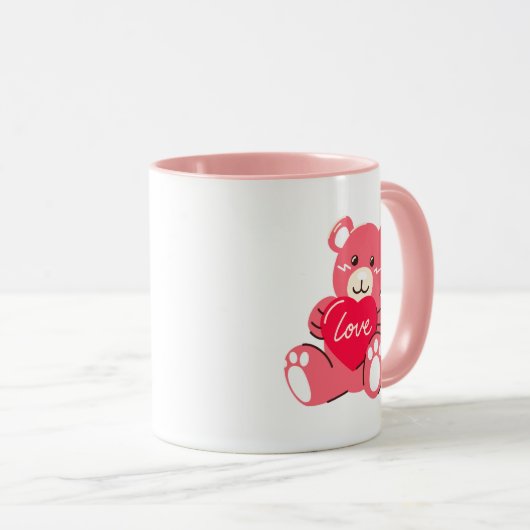 Het Beer met Hearts Modern Art Design Mok (Voorkant rechts)