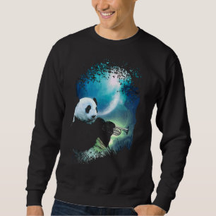 Het Beer Panda zit op de boom en speelt de trumpet Trui