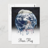 Het Beer van de aarde omhelst met tekst Briefkaart (Voorkant / Achterkant)