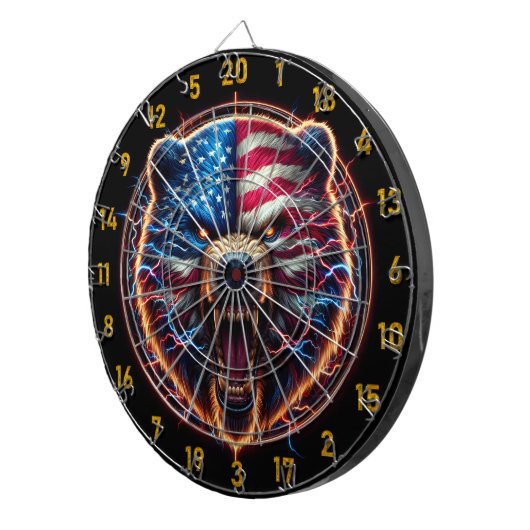 Het Beer van de Amerikaanse trots Dartbord (Voorkant Rechts)