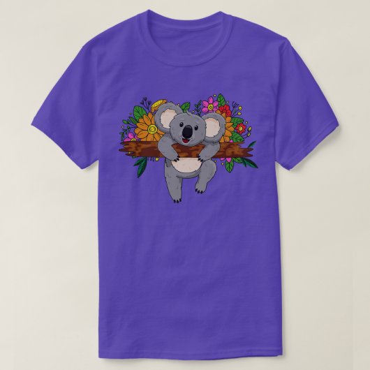 Het Beer van de bloem Koala - Australische dieren T-shirt (Design voorkant)