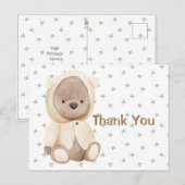 Het Beer van de Waterverf van de klap Dank u Brief Briefkaart (Voorkant / Achterkant)