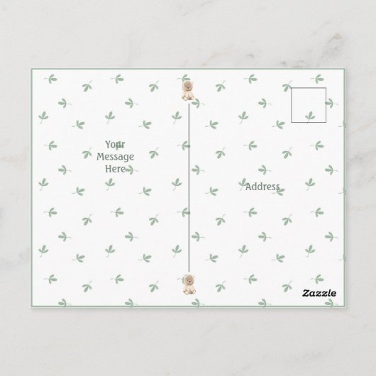 Het Beer van de Waterverf van de klap Dank u Brief Briefkaart (Achterkant)