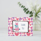 Het Beer van de Waterverf van de klap op een Hart  Briefkaart (Staand voorkant)