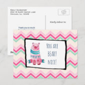 Het Beer van de Waterverf van de klap op een Hart  Briefkaart (Voorkant / Achterkant)