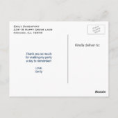 Het Beer van de Waterverf van de klap op een Hart  Briefkaart (Achterkant)