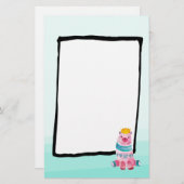 Het Beer van de Waterverf van de klap op het Steun Briefpapier (Voorkant / Achterkant)