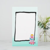 Het Beer van de Waterverf van de klap op het Steun Briefpapier (Staand voorkant)