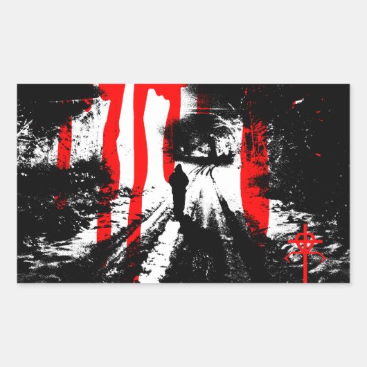 Het beest binnenin rechthoekige sticker (Voorkant)