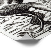 Het Beest Gevaudan dat een jong meisje aanvalt Poster (Hoek)