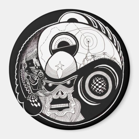 "Het Beest In" Mandala Magneet (Voorkant)