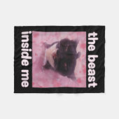 Het Beest In Me Funny Cat Meme Cadeau Voor Mannen Fleece Deken (Voorkant (Horizontaal))