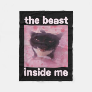 Het Beest In Me Funny Cat Meme Cadeau Voor Mannen  Fleece Deken