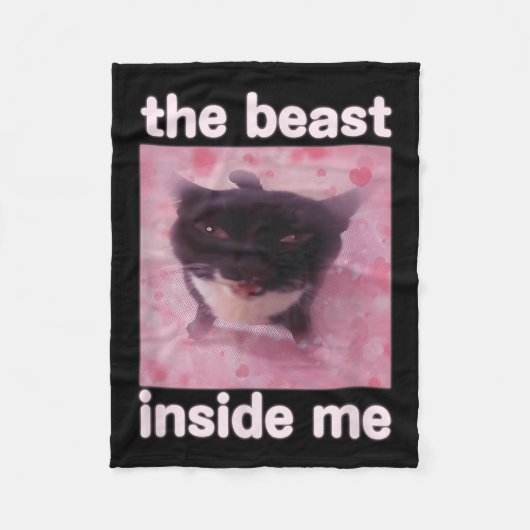 Het Beest In Me Funny Cat Meme Cadeau Voor Mannen Fleece Deken (Voorkant)