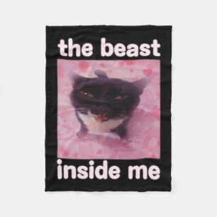 Het Beest In Me Funny Cat Meme Cadeau Voor Mannen Fleece Deken