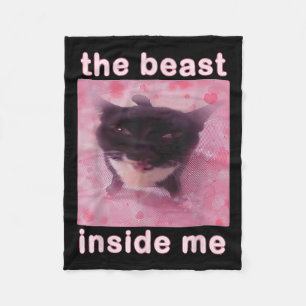 Het Beest In Me Funny Cat Meme Sarcastisch InApp Fleece Deken
