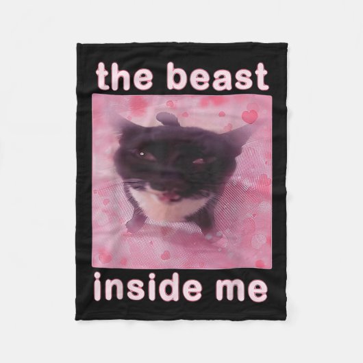 Het Beest In Me Funny Cat Meme Sarcastisch InApp Fleece Deken (Voorkant)
