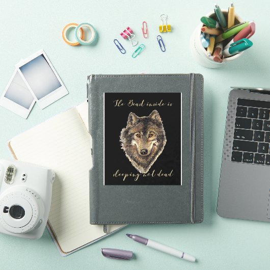 Het Beest Inside Sleeping Niet Dead Wolf Quote Sticker (iPad Cover)