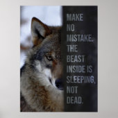 Het Beest Inside - Wolf Motivatie Poster (Voorkant)
