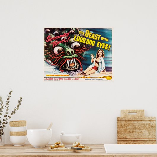 Het Beest met een miljoen ogen 1955 oud Poster (Keuken)