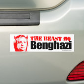 Het Beest van Benghazi - Anti-Hillary - Conservati Bumpersticker (Op auto)
