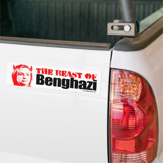 Het Beest van Benghazi - Anti-Hillary - Conservati Bumpersticker (Op Truck)