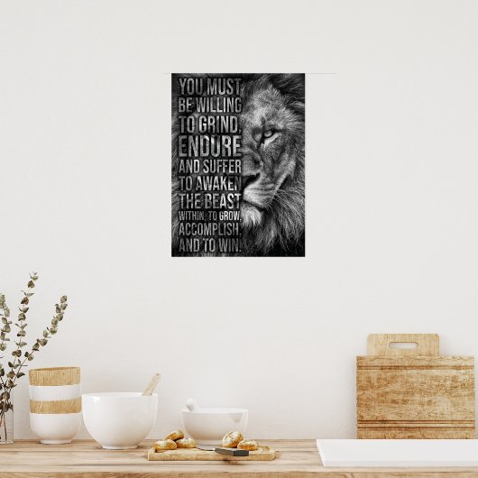 Het beest wekken in de buurt van de heupen poster (Keuken)