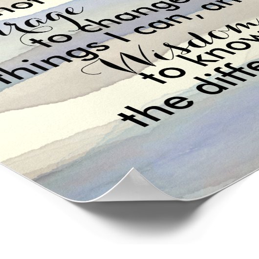 Het begebed van de sereniteit citeert blauwe grijz poster (Hoek)