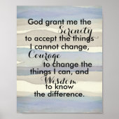 Het begebed van de sereniteit citeert blauwe grijz poster (Voorkant)